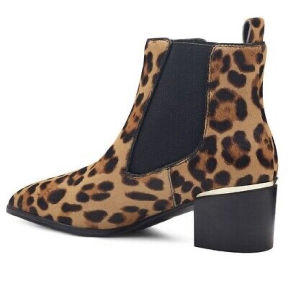 Nine West Leopard Print Chelsea Boots Natural Multi Pony Hair Size 8 - Picture 3 of 16
